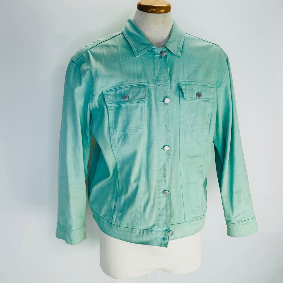 Teal denim clearance jacket